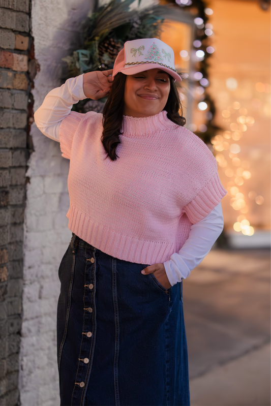 Blushing Mock Neck Sweater