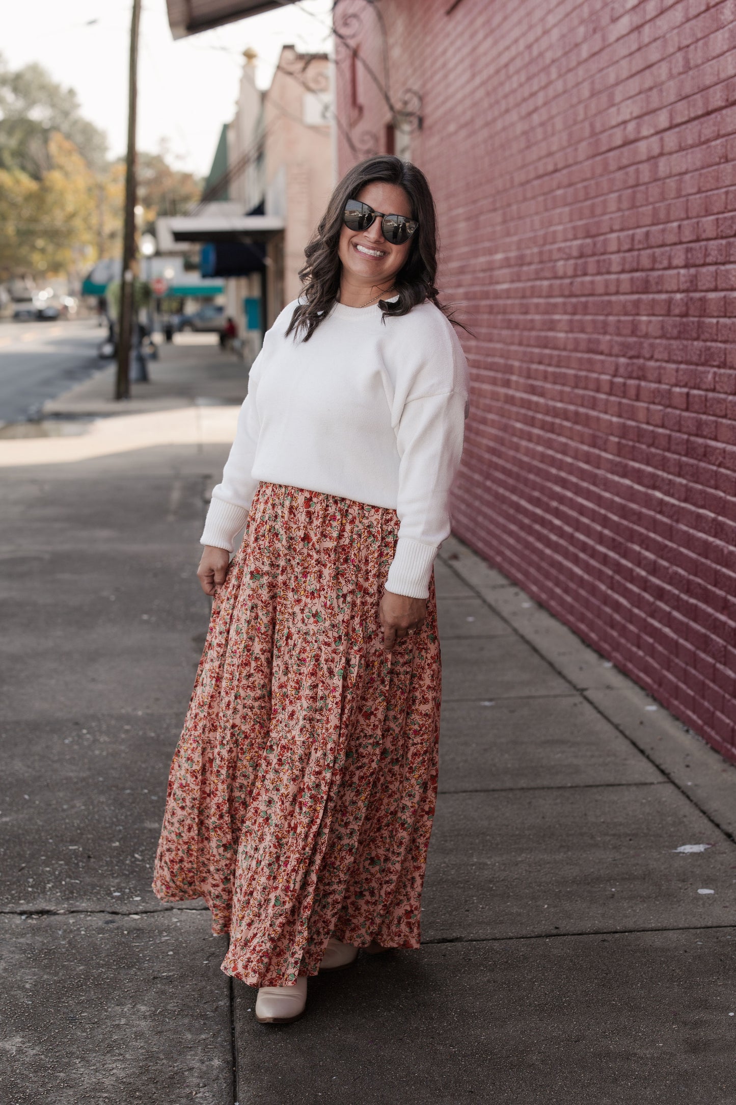 A Fall Floral Maxi Skirt